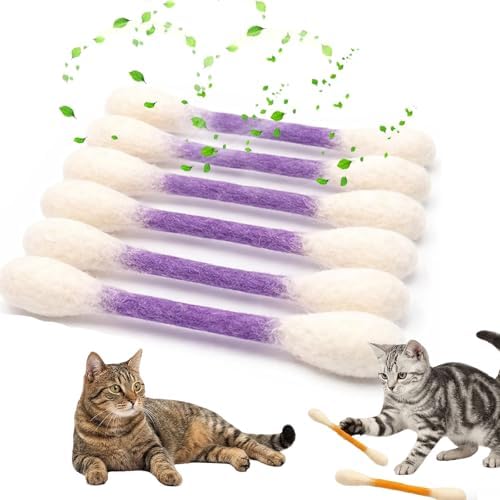 Giant Cotton Swabs Cat Toys with Catnip 6 Pk (G)