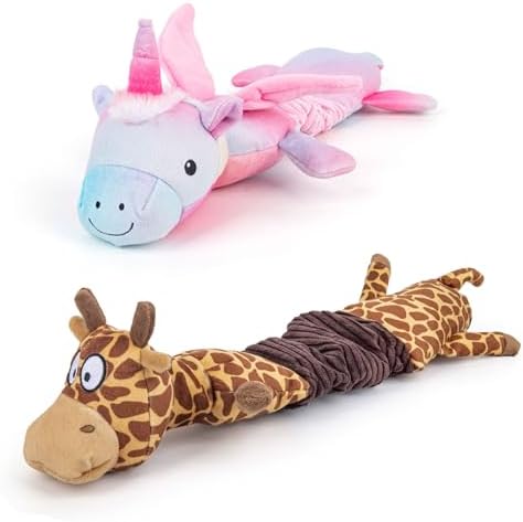 3-In-1 Squeaky Dog Toys for Chewers, for Small Medium Breed, 2 Pack