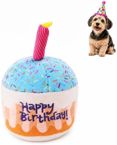 Dog Birthday Cake Squeak Toys, 1 Pcs (Small Cake)