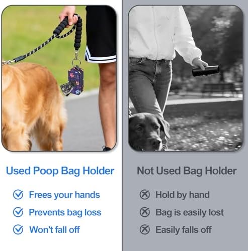 2pack Dog Poop Bag Holder Zippered Pet Waste Bags Dispenser