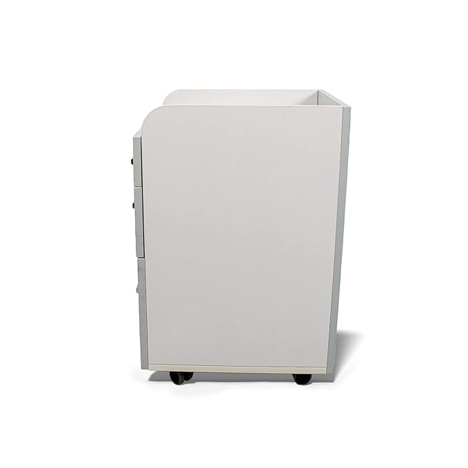 Milan Pedicure Trolley Pedi Rolling Cart Nail Salon Spa Storage Drawer, White/Ash Grey