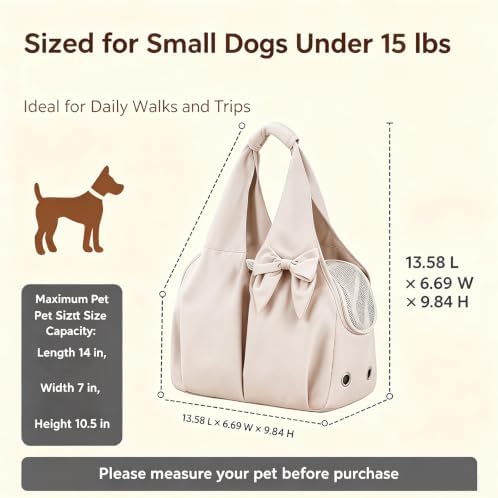 Small Dog Carrier Purse,Soft-Sided Dog Bag Carrier for Outings (Black)