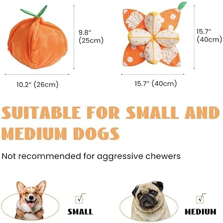 Nocciola Hide and Seek Plush Dog Toys, Orange Tangerine Interactive Dog Toy for Small Dogs, Puppy Squeaky Toy with Crinkle Papers, Puzzle Toy for Boredom, Nosework Pet Toy for Small Medium Dogs