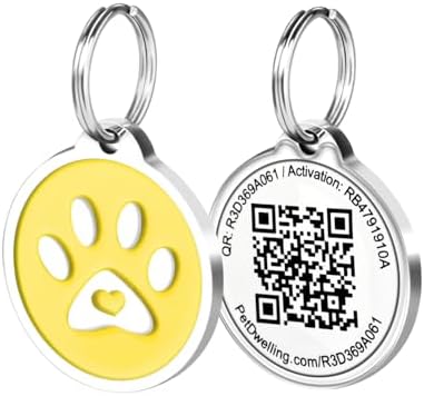 Pet Dwelling QR Code Pet ID Tag – Scan to Contact Owner Instantly, No App Needed, Smart Dog & Cat Tag with Free Personalized Online Pet Profile