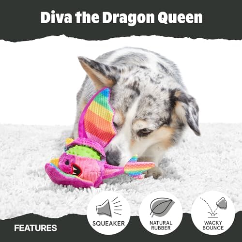BarkBox Diva the Dragon Queen Dog Toy - for Medium to Large Dogs