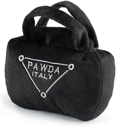 Haute Diggity Dog Pawda Handbag Plush Dog Toy, Designer Parody Chew Toys