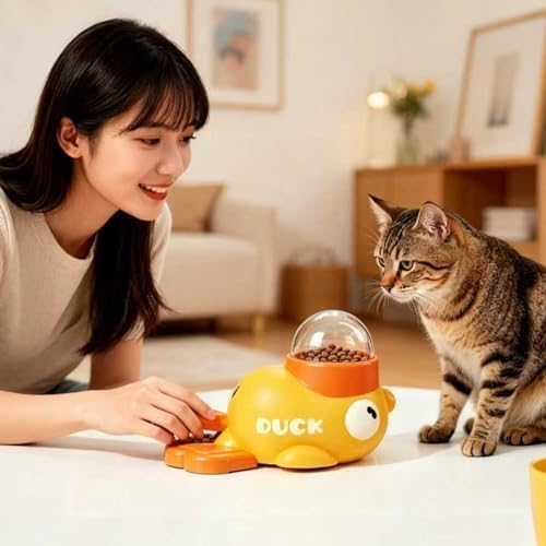 2PCS Duck Treat Dispenser for Dogs to Train Problem-Solving Skills,Dog Slow Feeder Puzzle Toy Prevents Bloating, Interactive Treat Dispensing Toy for Small Cats, Dogs