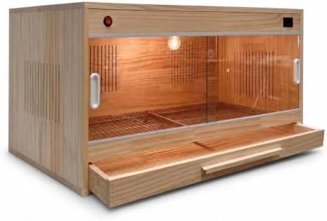 Wooden Box for Chicks, Pet Breeding Box with Sliding Glass Door, Chick for Small Animals, Standard Configuration (Non-Thermostatic), 50x30x30 CM