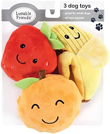 Luvable Friends Unisex Baby Squeaky Plush Dog Toy With Rope