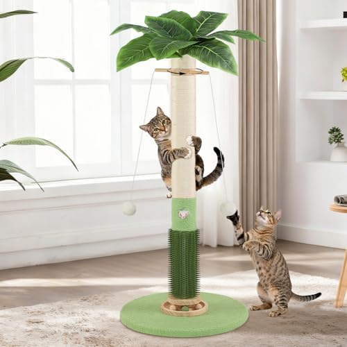 Cat Scratching Post,37.5'' Tall Palm Tree Sisal Scratcher for Indoor Cats