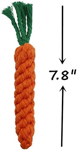 BoomBone Easter Dog Toys for Small Dogs 2 Pack, Carrot Dog Rope Toy and Bunny Crinkle Puppy Toy