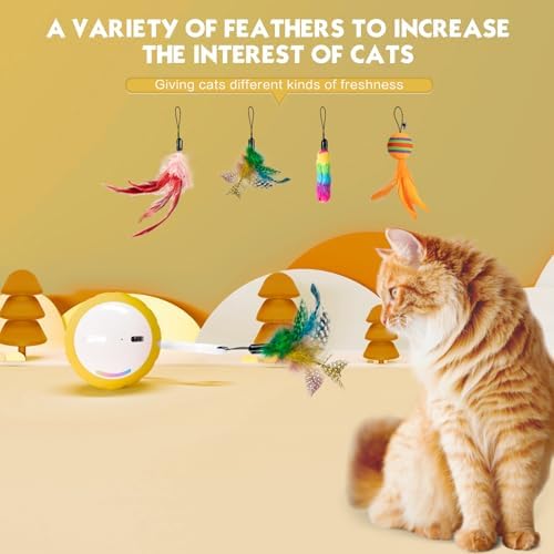 Upgraded 2.36 Inch Large Cat Toy With Touch&Voice Activation for Indoor Cat