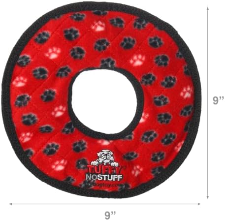 TUFFY® : 2 Pack No Stuff Ring Dog Toy: Ultra Durable Plush Toy with Multiple Layers & Reinforced Seams, Washable and Floats, Original Construction