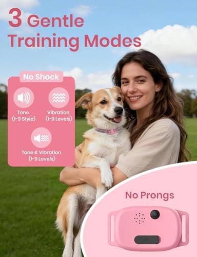 No Shock Dog Training Collar - No Prongs (Pink)