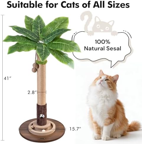 Woochpet 35"Cat Scratching Posts For Indoor Cat,Cat Scratcher With Cat Toys