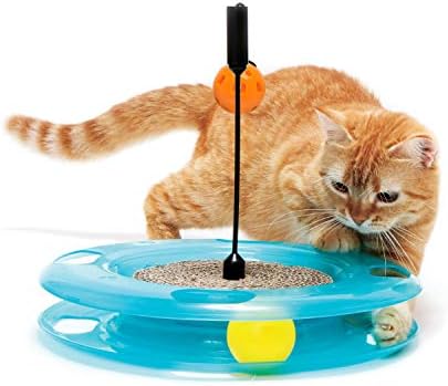 Kitty City Swat Ball Track Cat Toy, 3 Toys in 1 Cat Toy for Cat and Kitty, Ball Track Cat Toy with Hanging Ball and Scratch Pad, 10.5" x 12.00" x 12.00, CM-0209-CS01