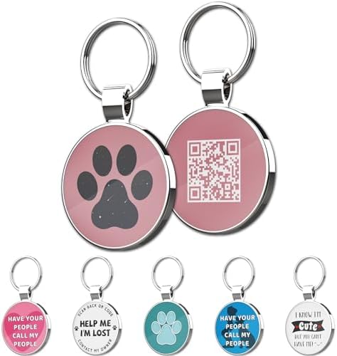 MYLUCKYTAG QR Code Pet ID | Personalized Dog & Cat Collar Tag | Online Profile with Instant Scanned Location Alert Email