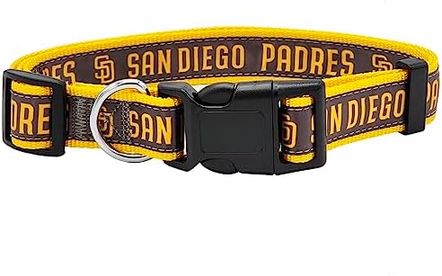 MLB San Diego Padres Licensed PET COLLAR- Heavy-Duty, Strong, and Durable Dog Collar. Available in 29 Baseball Teams and 4 Sizes