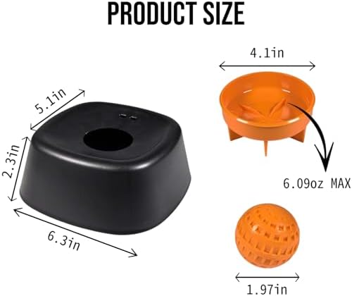 YCD-incerda Slow Feeder Lick Bowl with Rolling Ball (2, Black)