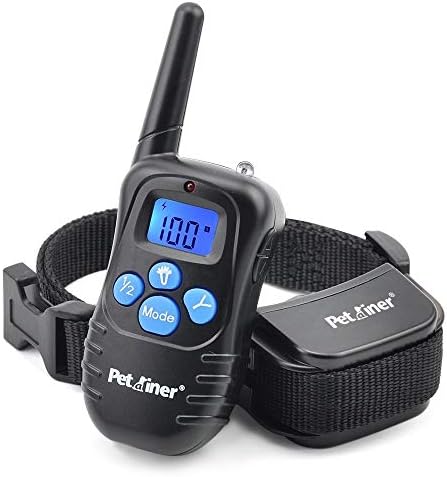 Petrainer PET998DRB1 Dog Training Collar Rechargeable and Rainproof 330 yd Remote Dog Training Collar with Beep, Vibra and Static Electronic Collar, black