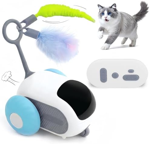 Interactive cat Toy, Rechargeable, Automatic Moving Kitten Toy(Blue)
