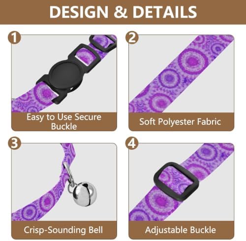 Circular Mandala Adjustable Buckle Dog Collar 2 Pack Collars for Puppies