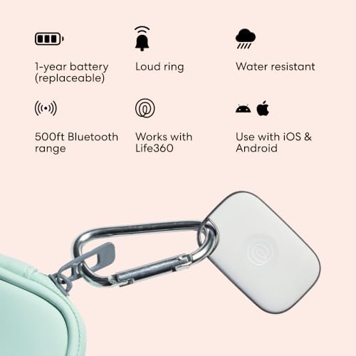 Life360 Tile Pro - Powerful Bluetooth Tracker, Key Finder and Item Locator for Keys, Bags and More. Both iOS and Android Compatible. Phone Finder. 1-Pack (White)