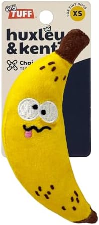 Huxley & Kent Power Plush Squeaky Dog Toy, Bruiser Banana, Small