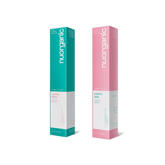 nuorganic Cosmic Lash & Brow Serums for Growth | Thicker, Longer, More Defined Lashes & Brows | 4-Month Supply XL Size | Made in USA, Cruelty-Free, cGMP Certified, 8ml Each