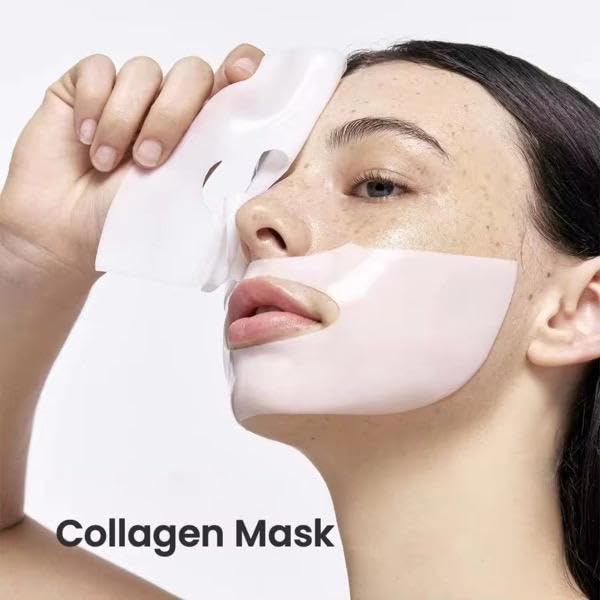 Hydrating Collagen Facial Sheet Mask – Deep Moisture, Pore Care, Firming, Elasticity Boost, Overnight Skin Rejuvenation – 4ea x 1.19oz Masks (34g)