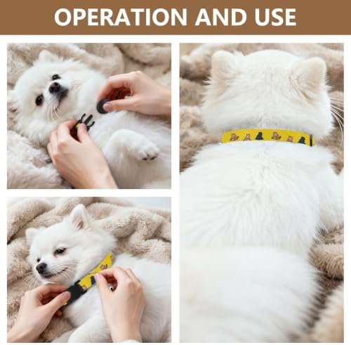Cute Cartoon Groundhogs Small Dog Collar 2 Pack Adjustable Pet Collar Length 10.6" to 17.1"