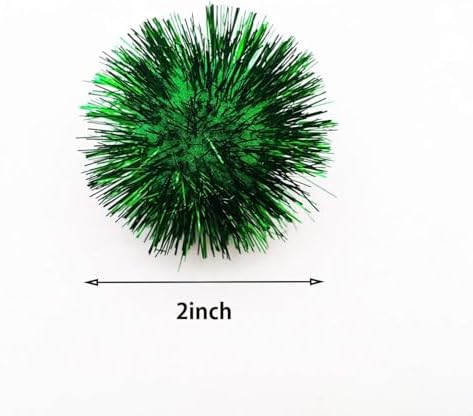 40 Pcs 2 Inch Assorted Color Flash Ball Cat's Favorite Toy Ball Tinsel Pom Poms Flash for Kittens Exercise and Multiple Cats Play and Chase