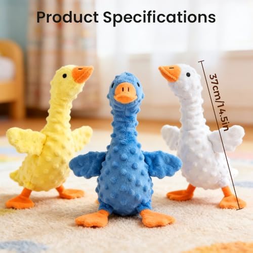 Indestructible Squeaky Dog Toy for Aggressive Chewers, Plush Teething Toy