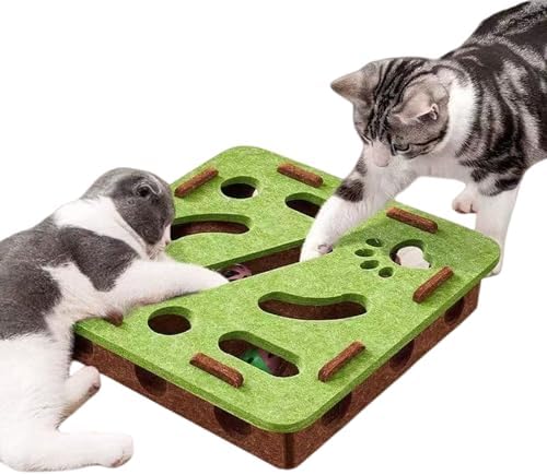 Felt Cat Maze Toy, Fun Hide Seek Hunting Puzzle for Indoor Kittens