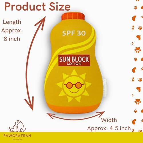 7" Squeaky Plush Toy for Puppies Small Dogs Self Etertainment Washable Soft Made [PET ONLY] (Lotion Bottle)
