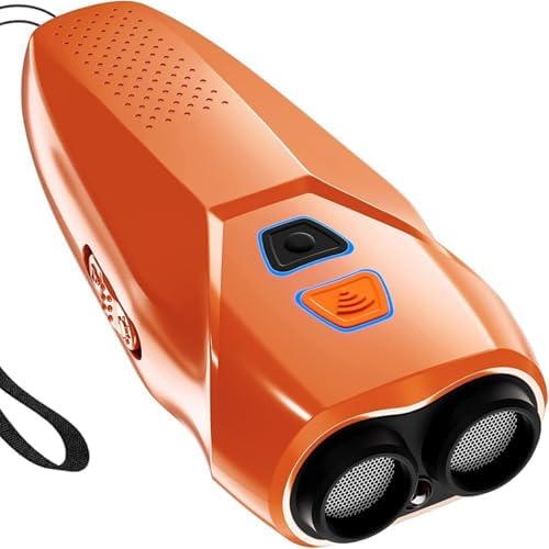 Dog Barking Control Device with Dual Sensors | Anti-Barking Device with Training & Deterrent Modes | Ultrasonic Dog Whistle & LED Flashlight | 25FT Range | Rechargeable