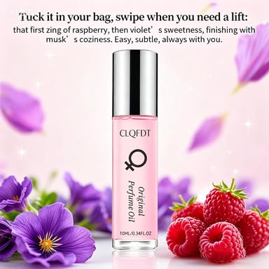 Original Perfume Oil for Women, 10ml Roll-On Fragrance with Lychee, Raspberry, Rose & Musk, Long Lasting Scent, Unique Floral Fruity Perfume