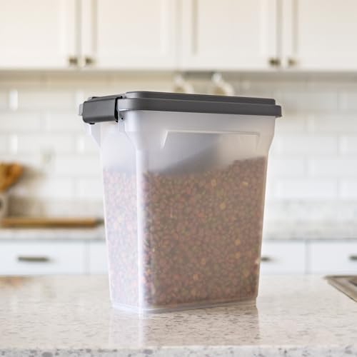 IRIS USA Dog Food Storage Container, Up to 13 lbs, Dark Gray, Made in USA
