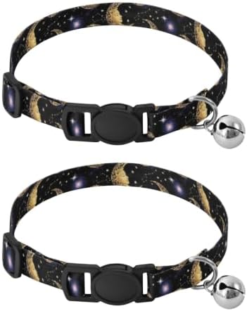 Moon Galaxy Cat Collar 2 Pack Comfortable Cat Collar Adjustable 10.6 to 17.1 Inches