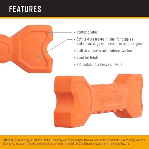 Browning Bone Squeaker Toy Safety Orange