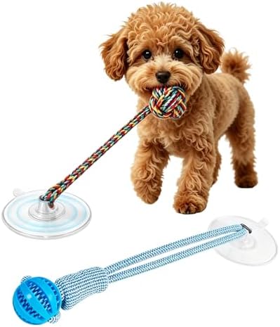 2PCS Dog Tug of War Toy with Suction Cup