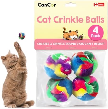 Mini Crinkle Ball Cat Toy (4 Pack)