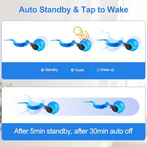 Interactive Cat Toys for Indoor Cats, Automatic Rolling Cat Balls