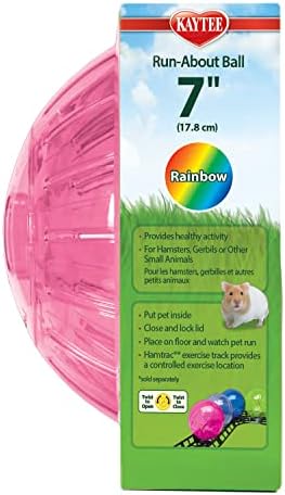 Kaytee 7" Assorted Color Run-About Exercise Ball for Pet Hamsters & Gerbils (Pack of 2)