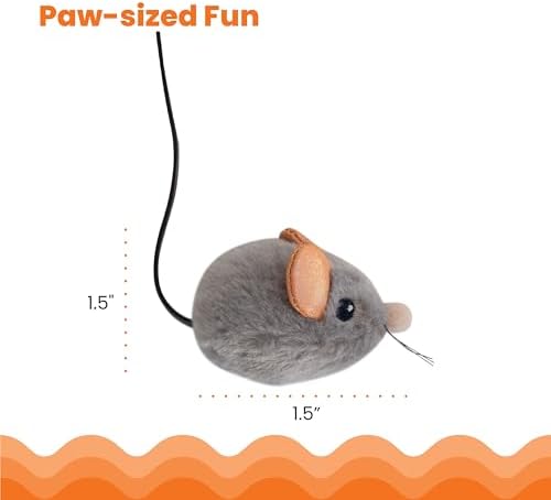 Catstages Squeak Squeak Mouse Cat Toy, Catnip & Touch-Activated Sound, 1.5"
