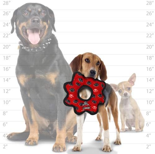 TUFFY® : 2 Pack Gear Ring Dog Toy: Ultra Durable Plush Toy with Multiple Layers & Reinforced Seams, Washable and Floats, Original Construction