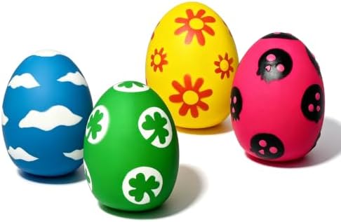 HOLYSTEED Latex Squeaky Dog Toys for Small Dogs, Mini Breed, 1.7" Oval Ball