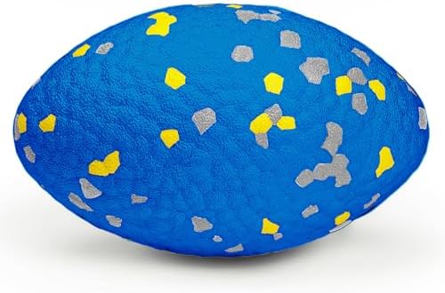 Moonorange 4.72" Indestructible Large Rugby Balls for Aggressive Chewers Durable Olive Bouncy Interactive Football Toy for Dogs Fetch Game Lightweight Floating Outdoor Training, Blue