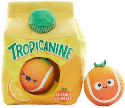 BarkBox Fresh Squeaked OJ Dog Toy - 2-in-1 - Toy for Medium Dogs