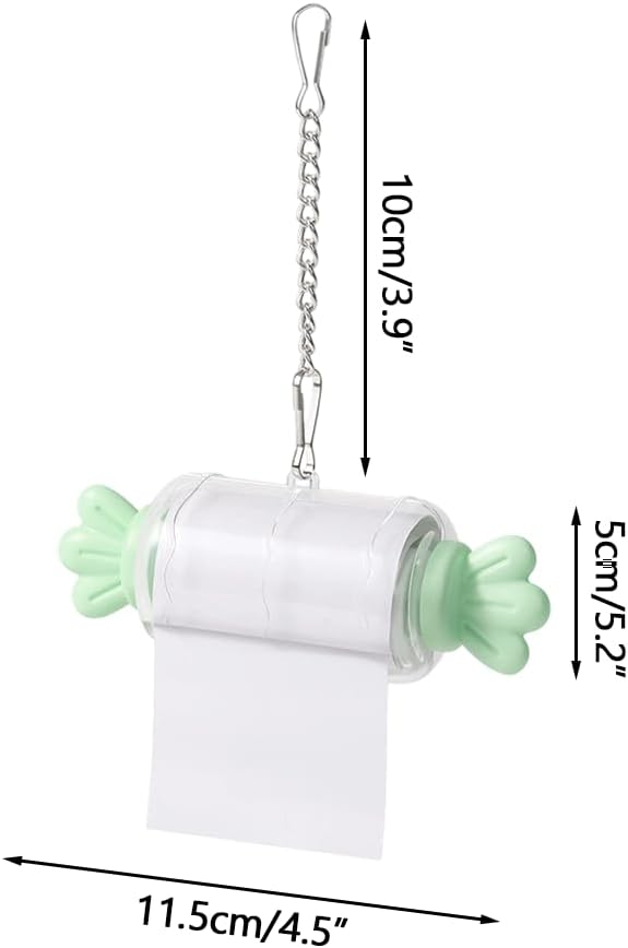 Bird Shredding Toys, Parrot Rolling Paper Play Toy with Hanging Chain, Interactive Chewing Accessory for Parakeet Cockatiel & Medium Parrot Cage Use